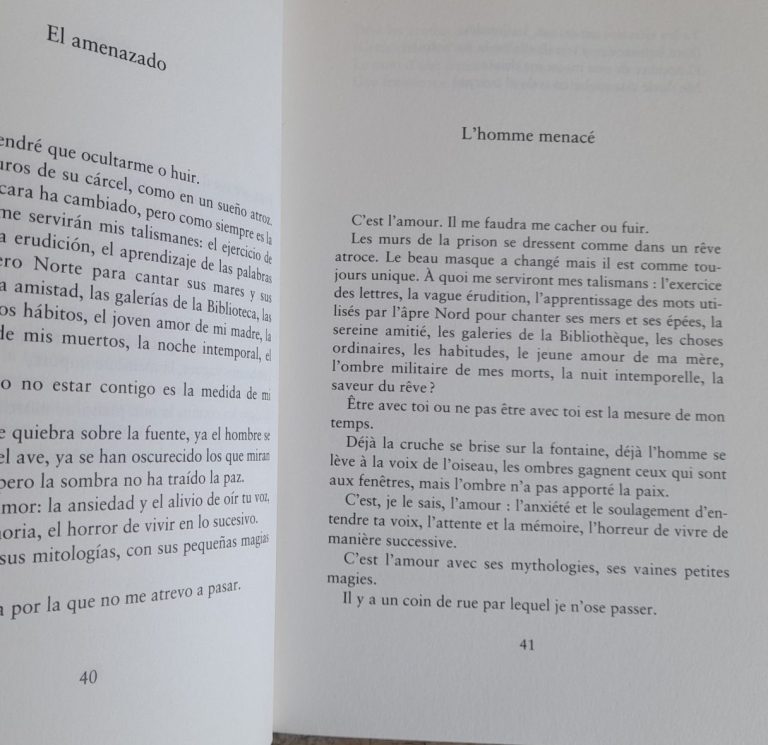 poème "L'homme menacé" extrait de "Poèmes d'amour" de Jorge Luis Borges