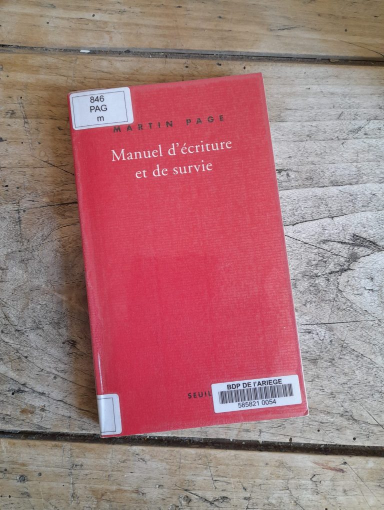 couverture du "Manuel d'écriture et de survie" de Martin Page